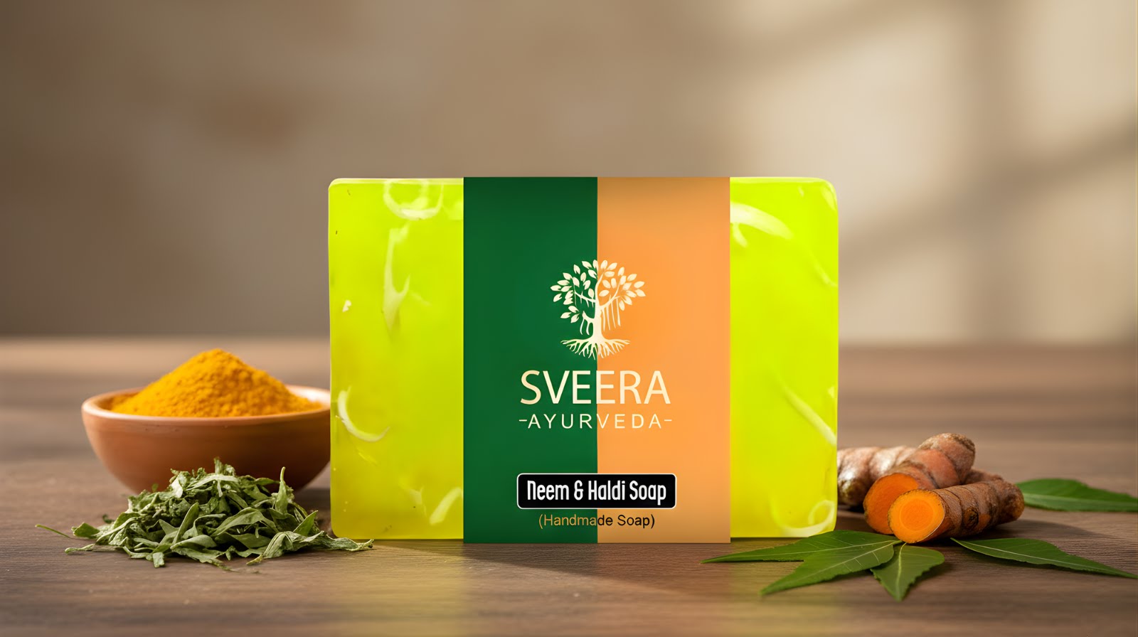 Sveera Ayurevda Neem & Haldi Soap - Image 3