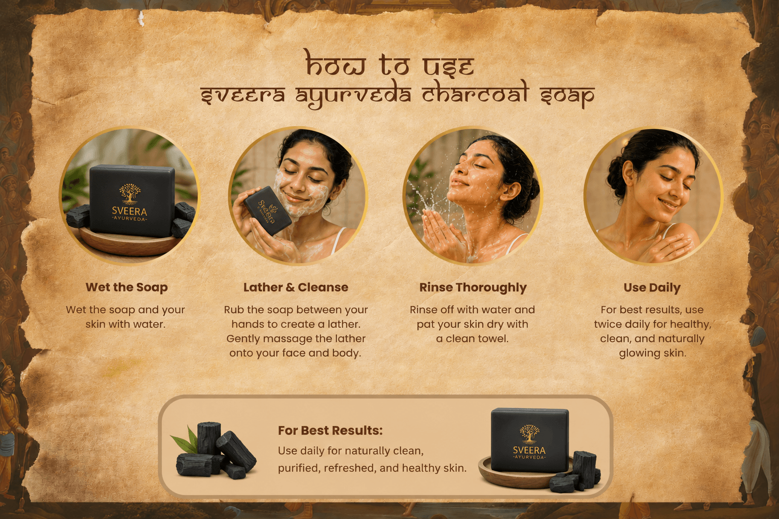Sveera Ayurevda Charcoal Soap - Image 3