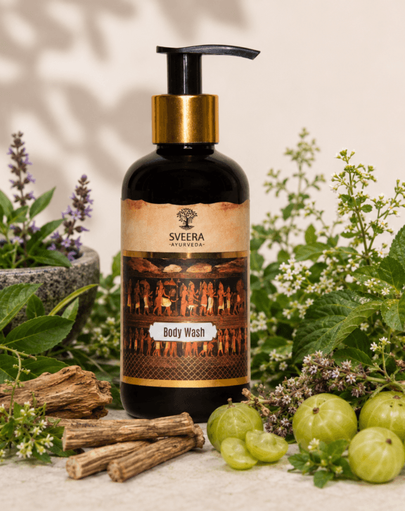 Sveera Ayurveda Body Wash is a gentle herbal cleanser designed to refresh, nourish, and protect your skin naturally. Enriched with Ayurvedic ingredients, it removes dirt and impurities while maintaining the skin’s natural moisture balance. Its soothing formula leaves your skin soft, hydrated, and naturally glowing after every wash.